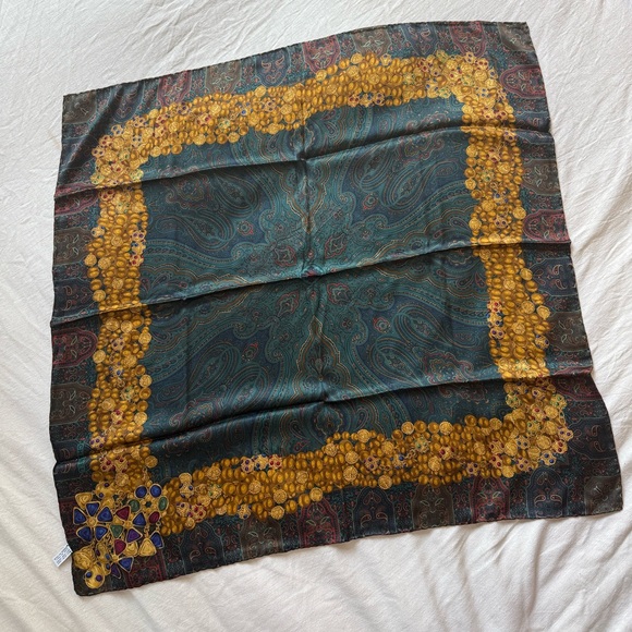 Chanel Silk Gripoix Buttons Scarf - Picture 1 of 6